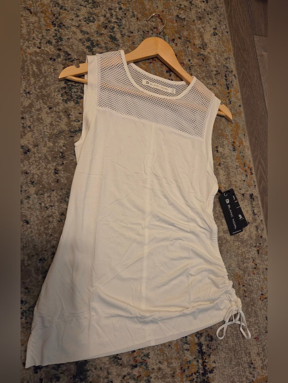 Blanc Noir White Mesh  Tank